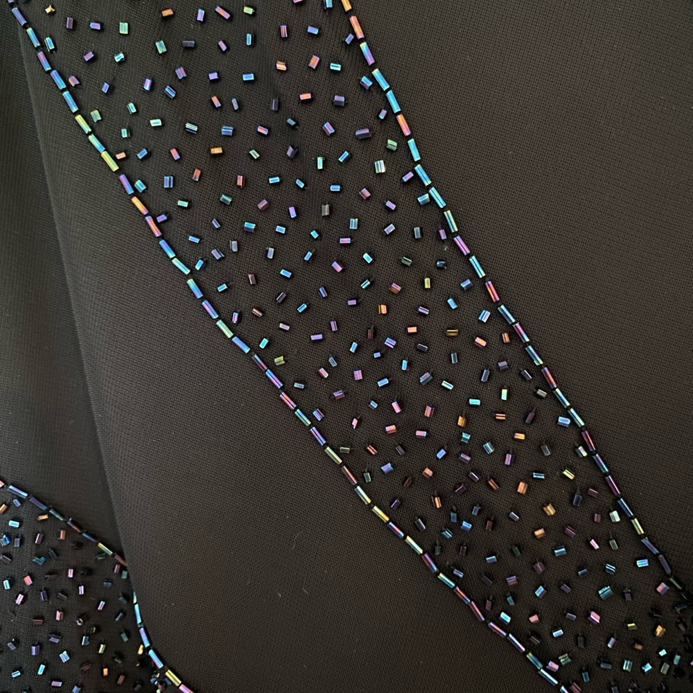 City Triangles navy beaded one shoulder maxi dress size 7 y2k prom winter formal - Picture 9 of 9